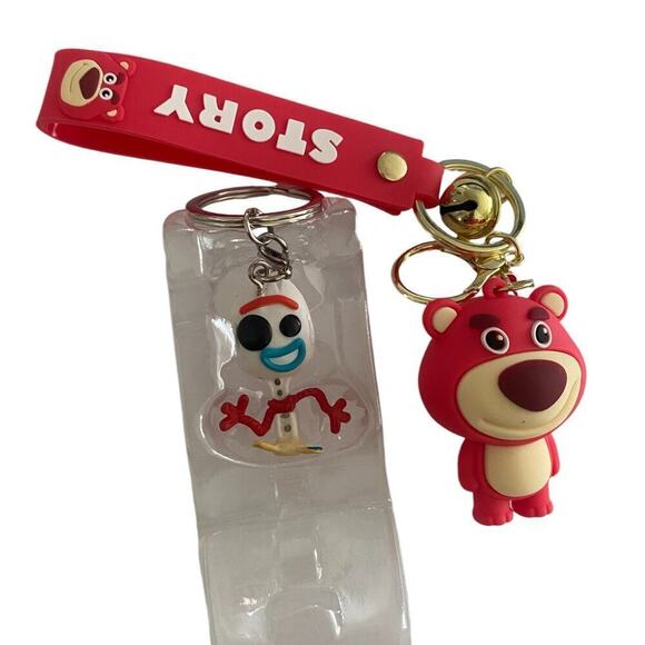 2 Brand New Disney Pixar Toy Story Key Chains - Forky and Lots-o'-Huggin' Bear - Picture 2 of 2